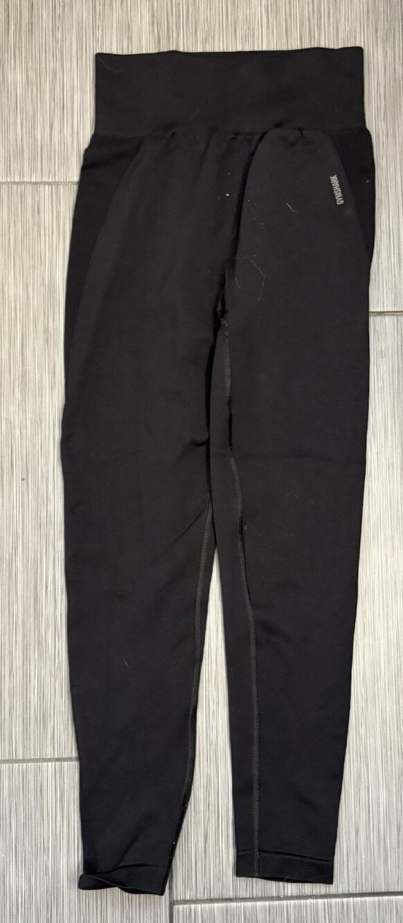 Gymshark Seamless High Waisted Leggings Women’s Medium Black Logo Back Waist